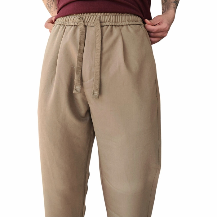 Pantalone uomo GIANNI LUPO slim fit carrot con coulisse pence e risvoltini