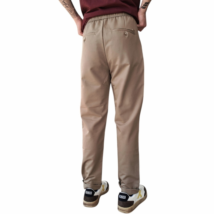 Pantalone uomo GIANNI LUPO slim fit carrot con coulisse pence e risvoltini