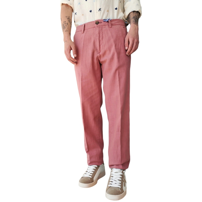 Pantalone uomo IMPERIAL regular fit chino in misto ramiè(fibra naturale)/cotone
