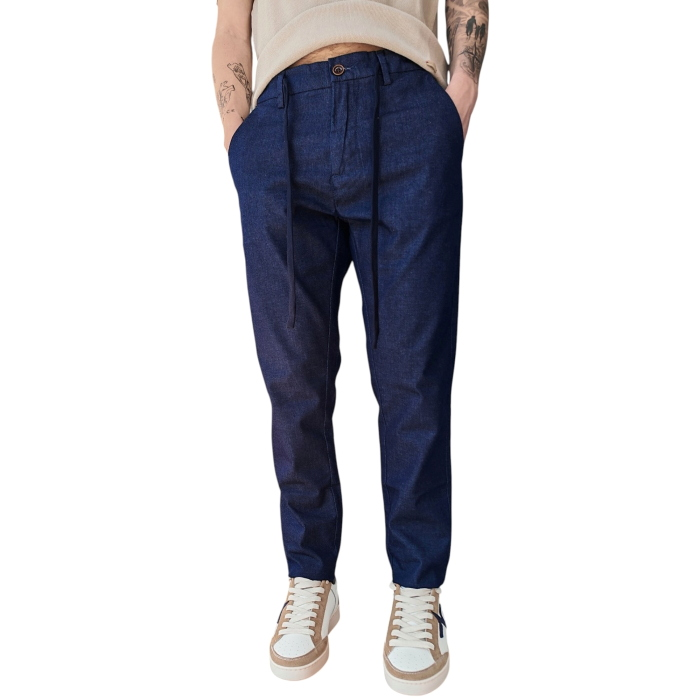 Pantalone uomo GIANNI LUPO slim fit misto cotone effetto jeans con coulisse