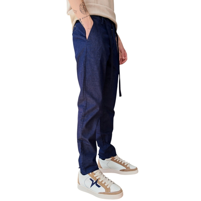 Pantalone uomo GIANNI LUPO slim fit misto cotone effetto jeans con coulisse