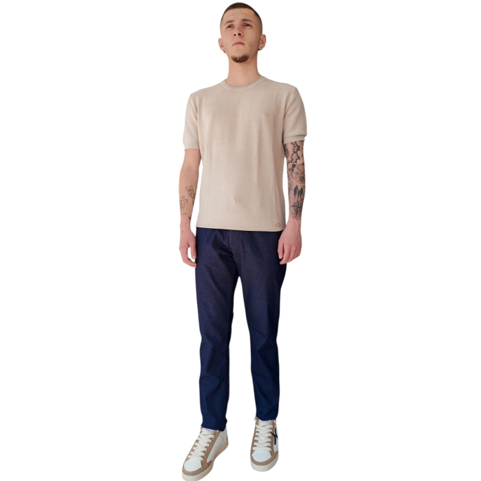 Pantalone uomo GIANNI LUPO slim fit misto cotone effetto jeans con coulisse