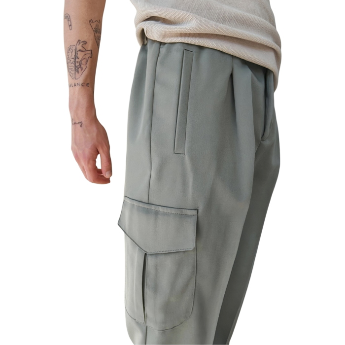 Pantalone uomo IMPERIAL misto viscosa regular fit tasche cargo laterali e pence