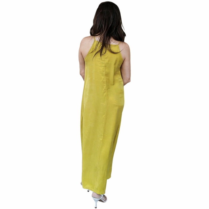 Abito donna SAIPH 100% lyocell lungo con collo a giro e bretelle strette