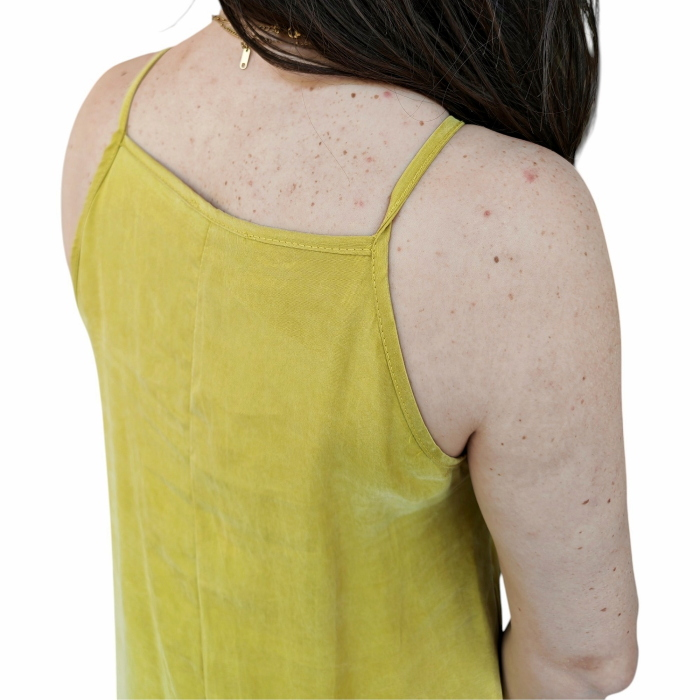Abito donna SAIPH 100% lyocell lungo con collo a giro e bretelle strette