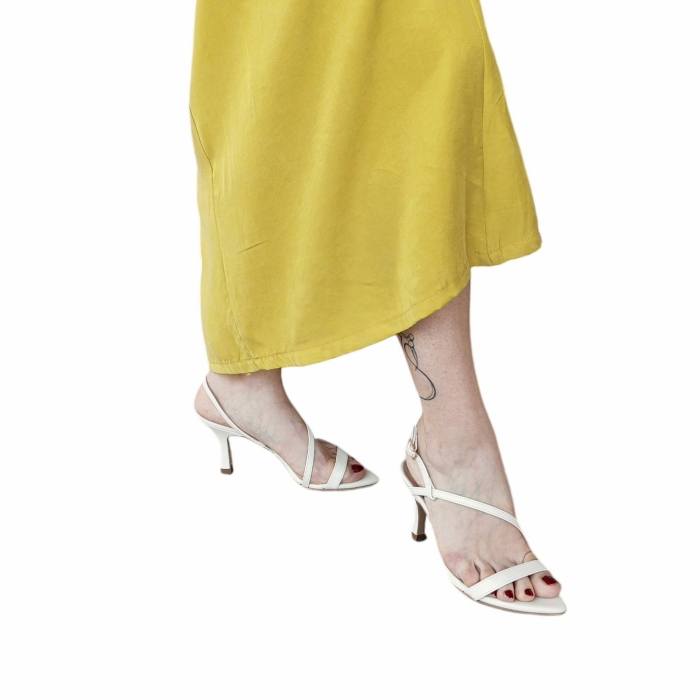 Abito donna SAIPH 100% lyocell lungo con collo a giro e bretelle strette