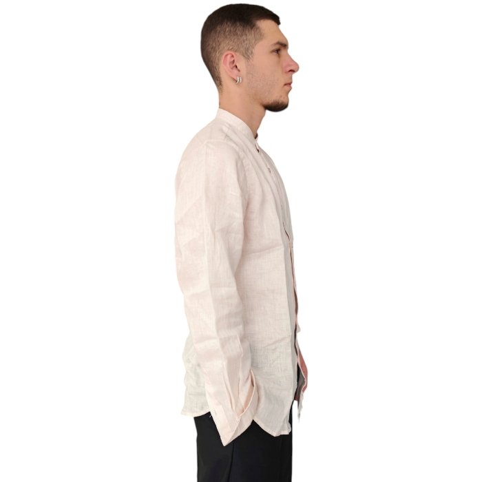 Camicia uomo GIANNI LUPO 100% lino regular fit collo Koreano