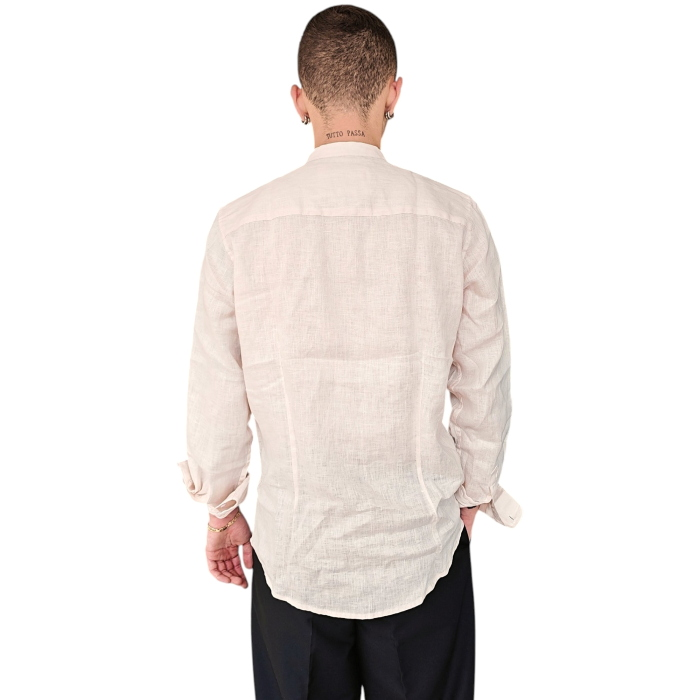 Camicia uomo GIANNI LUPO 100% lino regular fit collo Koreano
