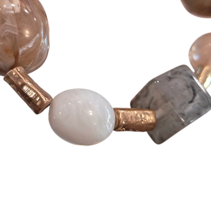 Bracciale donna NALI' elastico con elementi in resina e dettagli metallici