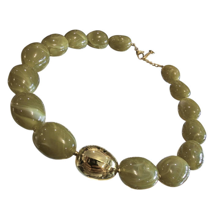 Collana donna NALI' mod. Chiara con elementi a sfera in resina e dettagli dorati