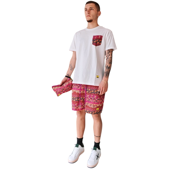 Costume e pochette uomo GIANNI LUPO boxer fantasia in tessuto impermeabile riciclato