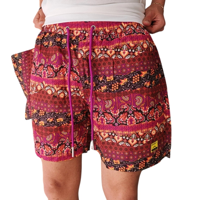 Costume e pochette uomo GIANNI LUPO boxer fantasia in tessuto impermeabile riciclato