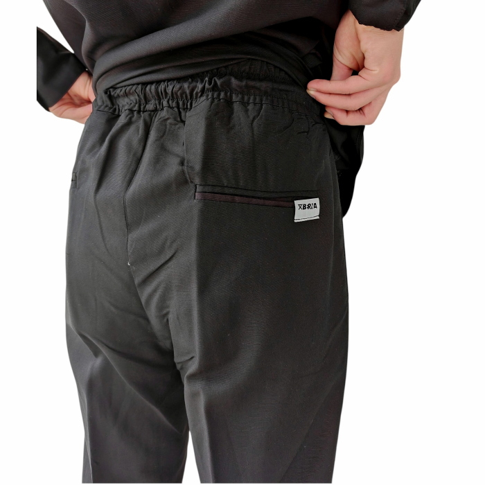   Completo uomo BERNA misto lino overshirt scollo V pantalone regular con coulisse