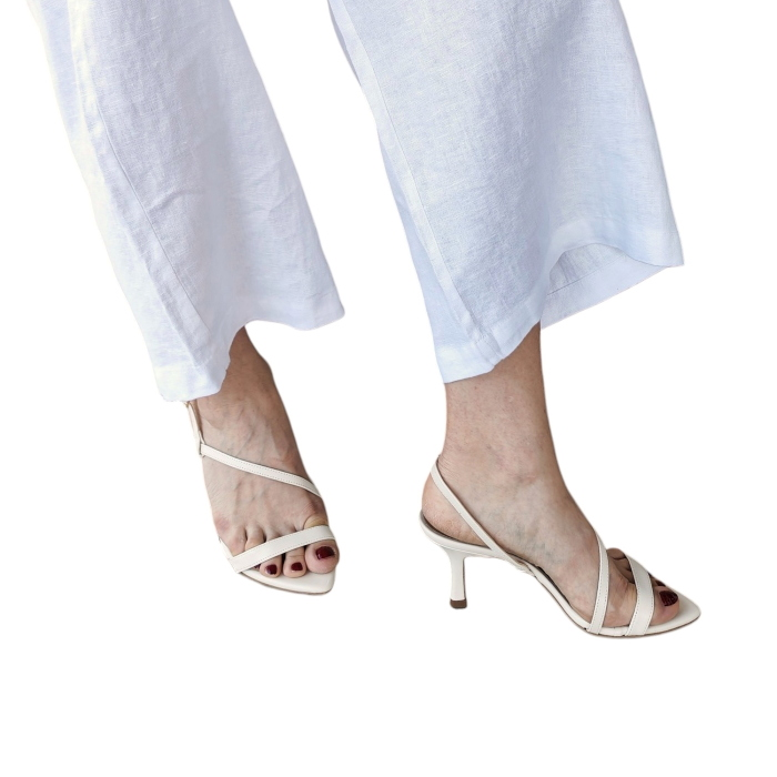 Pantalone donna GIANNI LUPO 100% lino gamba dritta pence e tasche a filetto