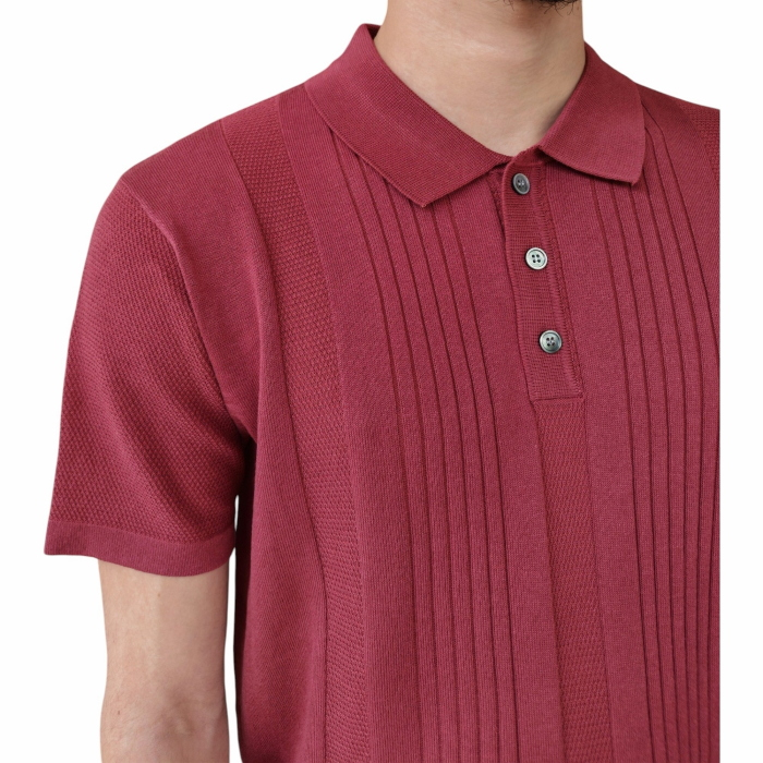 Polo uomo GIANNI LUPO misto viscosa in maglina con pattern verticali in rilievo