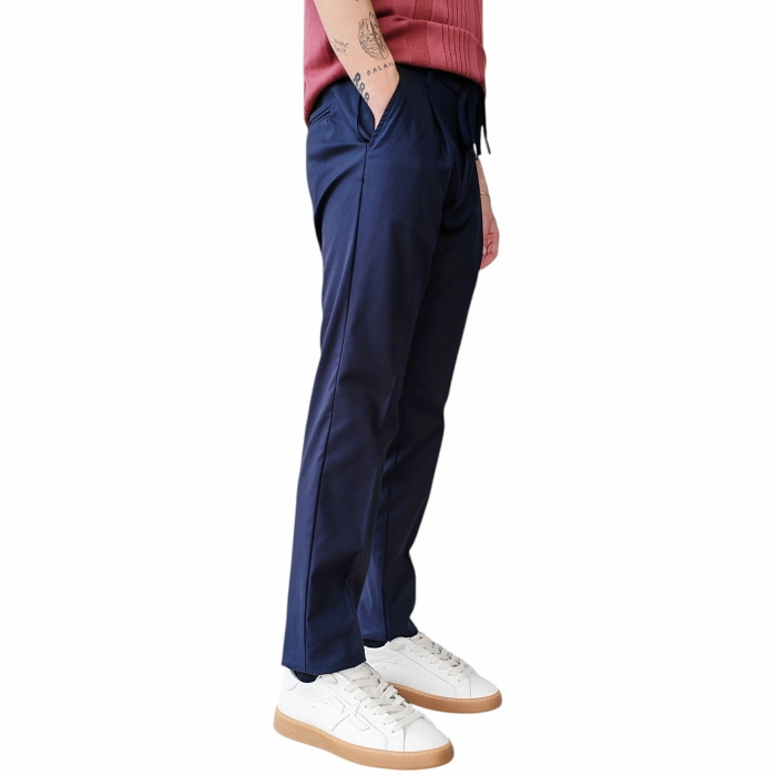 Pantalone uomo IMPERIAL slim fit chino in cotone lucido con coulisse in vita