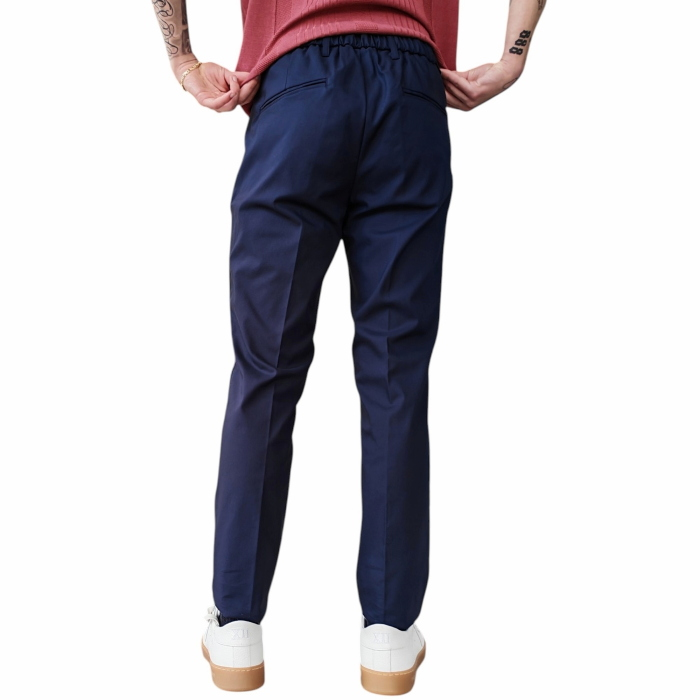 Pantalone uomo IMPERIAL slim fit chino in cotone lucido con coulisse in vita