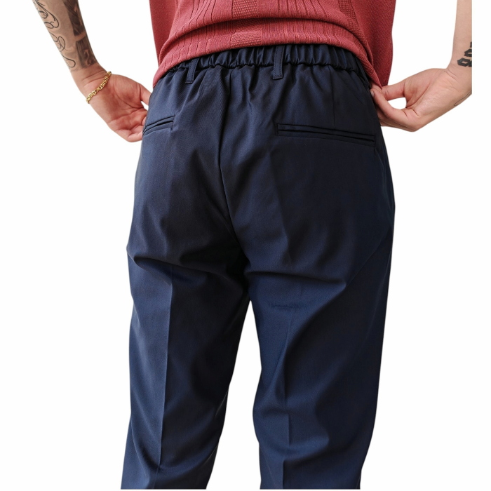 Pantalone uomo IMPERIAL slim fit chino in cotone lucido con coulisse in vita