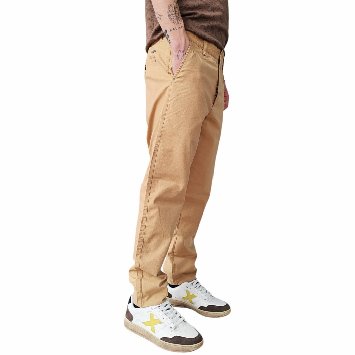 Pantalone uomo BERNA misto cotone/lino slim fit modello Chinos