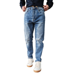 Jeans uomo BERNA cropped modello 5 tasche lavaggio medio