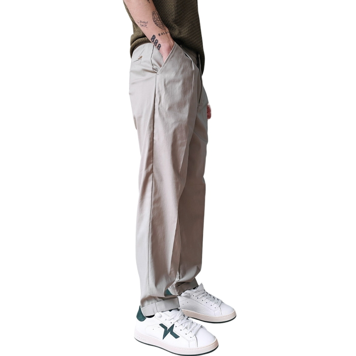 Pantalone uomo GIANNI LUPO sartoriale misto cotone effetto raso slim fit con pinces