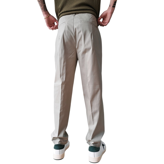 Pantalone uomo GIANNI LUPO sartoriale misto cotone effetto raso slim fit con pinces