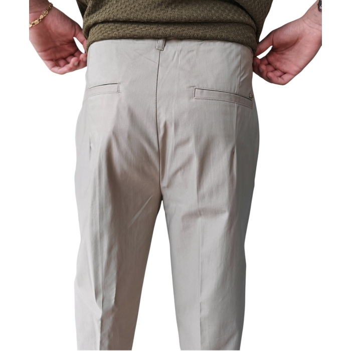 Pantalone uomo GIANNI LUPO sartoriale misto cotone effetto raso slim fit con pinces