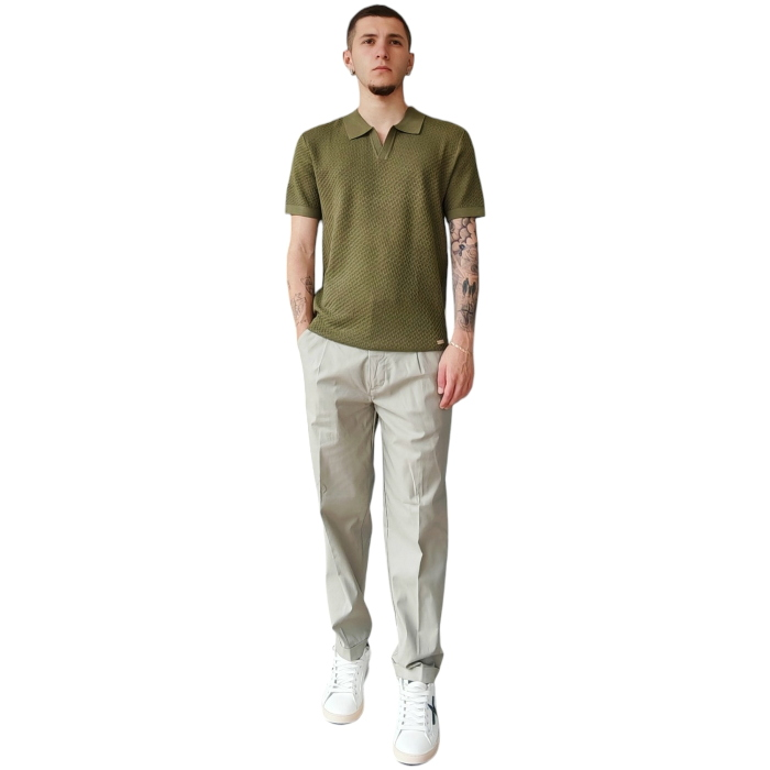 Polo uomo GIANNI LUPO misto viscosa collo Derby texture a rilievo