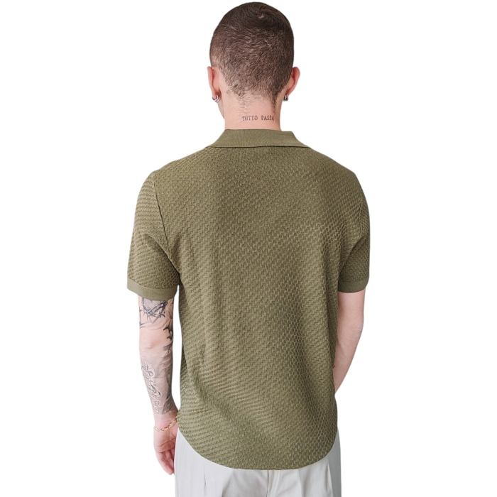 Polo uomo GIANNI LUPO misto viscosa collo Derby texture a rilievo