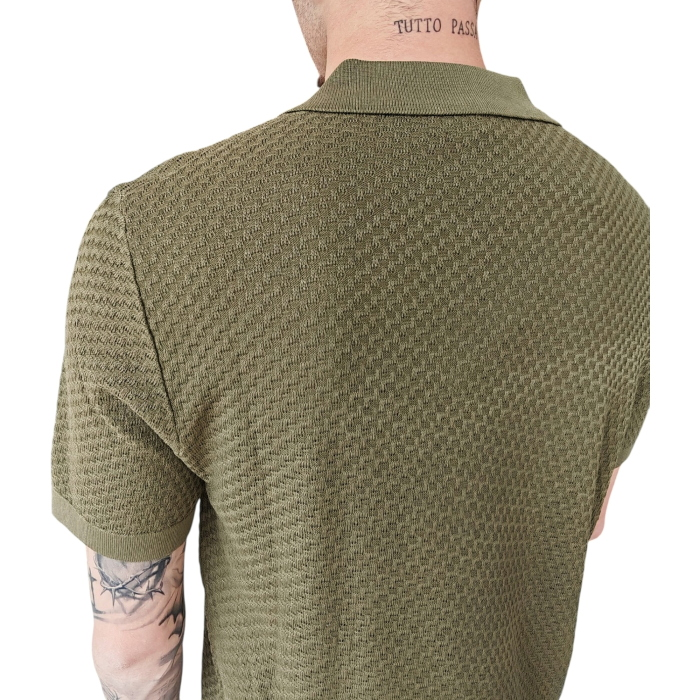 Polo uomo GIANNI LUPO misto viscosa collo Derby texture a rilievo