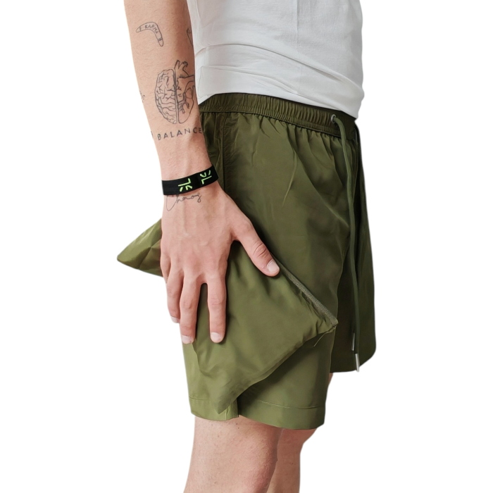 Costume e pochette uomo GIANNI LUPO boxer tinta unita in tessuto impermeabile riciclato
