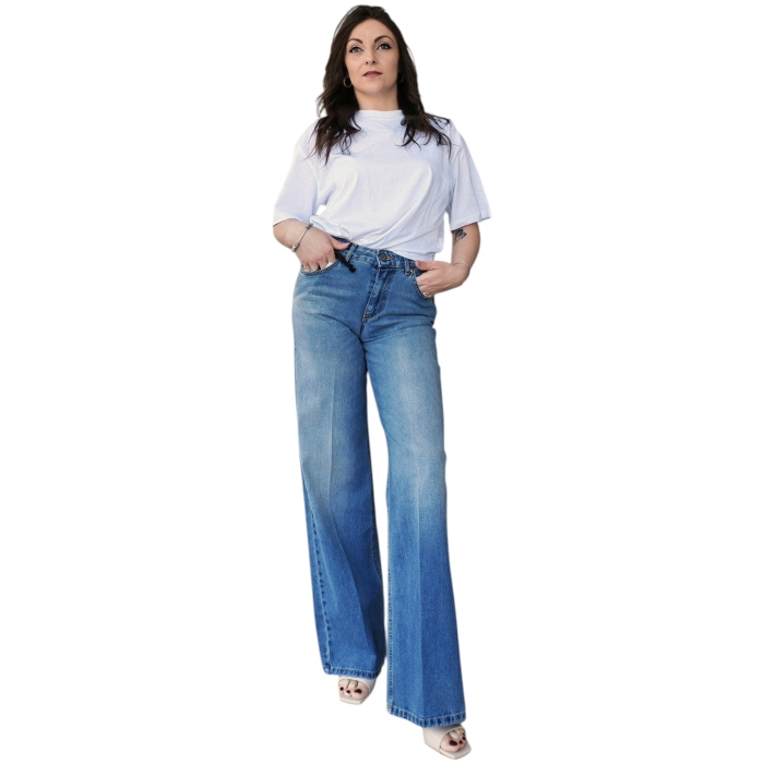 T-shirt donna 22.01 100% cotone girocollo con foro regolabile su schiena