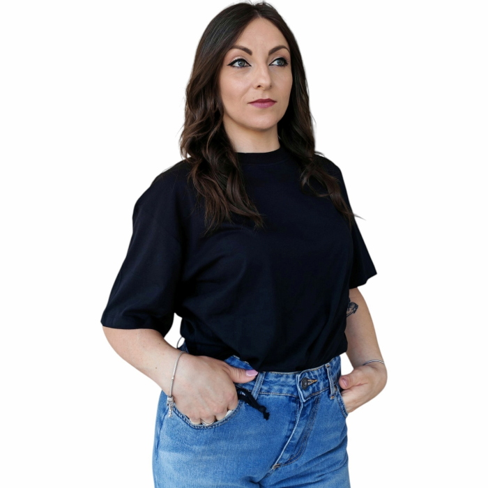 T-shirt donna 22.01 100% cotone girocollo con foro regolabile su schiena