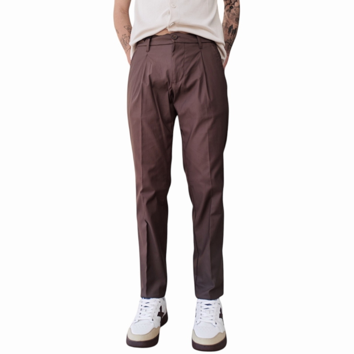 Pantalone uomo IMPERIAL slim fit chino in cotone lucido con coulisse in vita