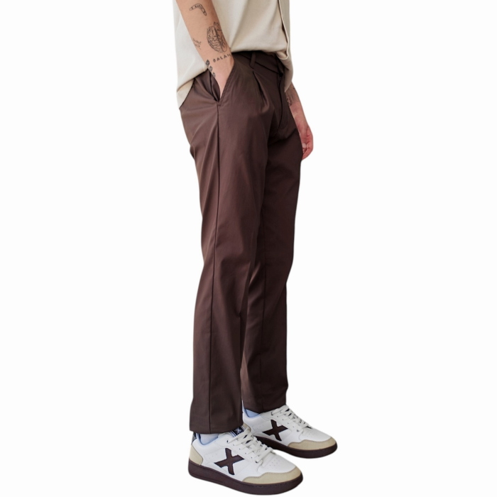 Pantalone uomo IMPERIAL slim fit chino in cotone lucido con coulisse in vita