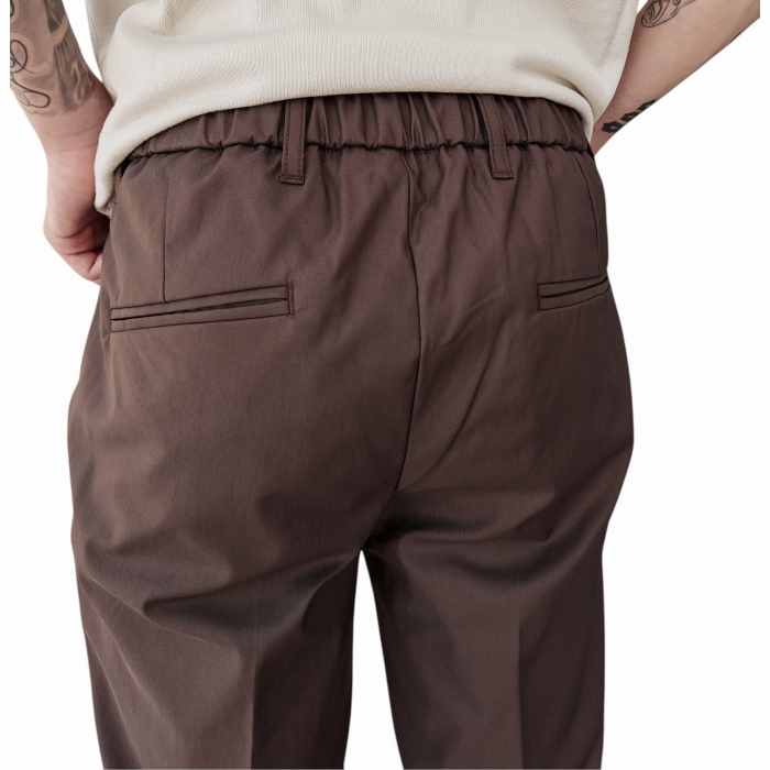 Pantalone uomo IMPERIAL slim fit chino in cotone lucido con coulisse in vita