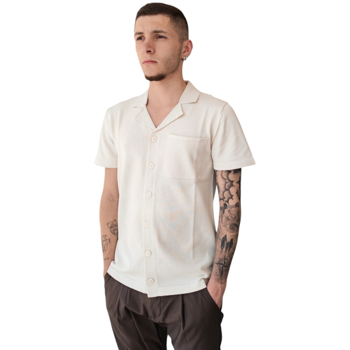Polo camicia uomo IMPERIAL in maglina 100% cotone con bottoni scollo V