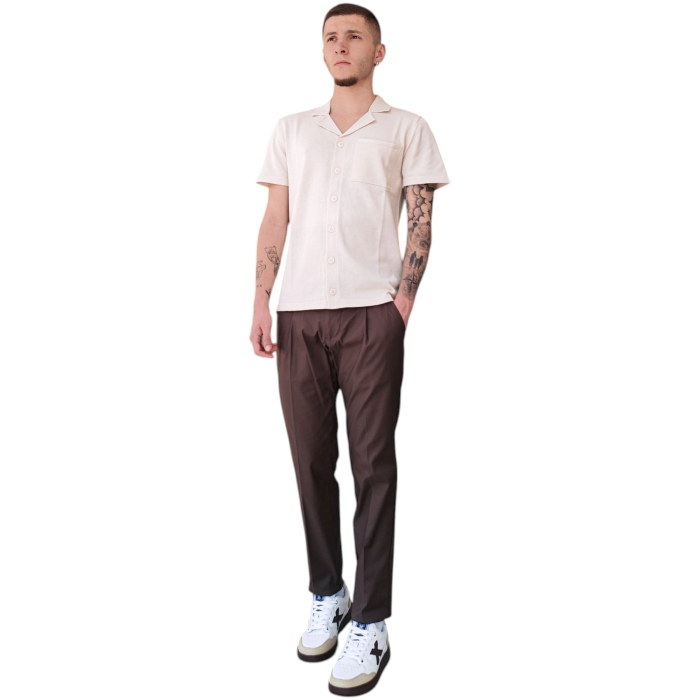 Polo camicia uomo IMPERIAL in maglina 100% cotone con bottoni scollo V