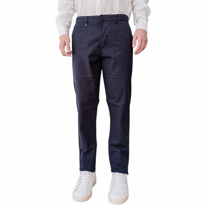 Pantalone uomo BERNA misto cotone/lino slim fit modello Chinos