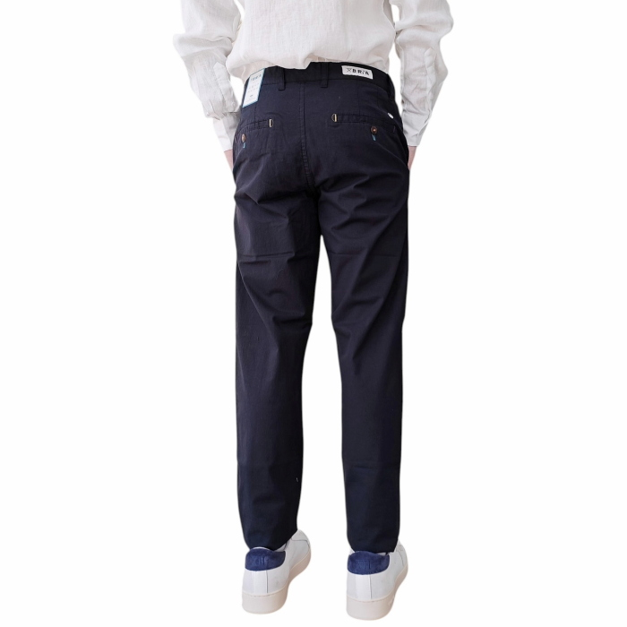 Pantalone uomo BERNA misto cotone/lino slim fit modello Chinos