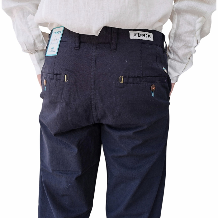 Pantalone uomo BERNA misto cotone/lino slim fit modello Chinos