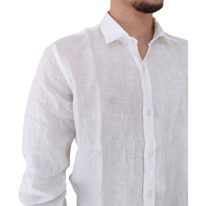 Camicia uomo GIANNI LUPO 100% lino regular fit collo classico