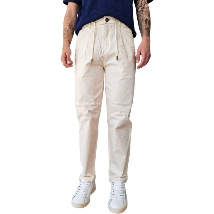 Pantalaccio uomo BERNA misto lino/cotone slim fit modello chinos