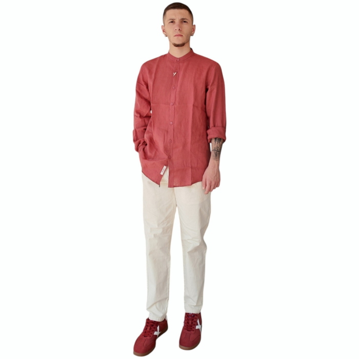   Camicia uomo GIANNI LUPO 100% lino regular fit collo Koreano