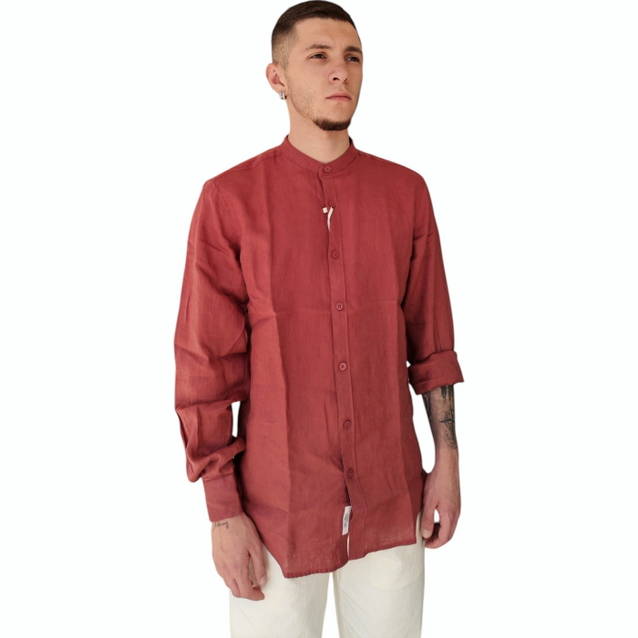   Camicia uomo GIANNI LUPO 100% lino regular fit collo Koreano