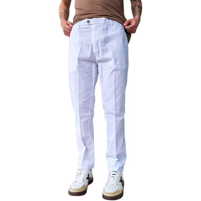 Pantalone uomo HYPS sartoriale mod. Chinos slim fit misto lino/cotone