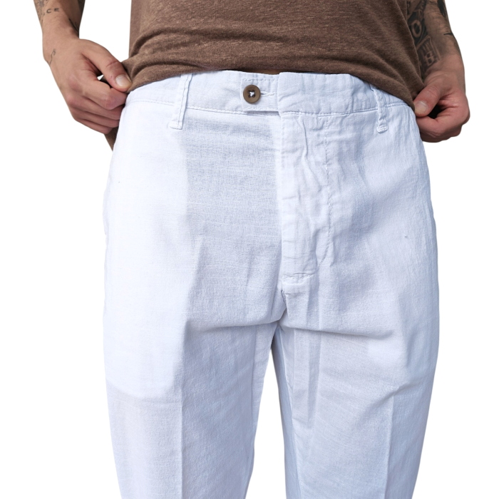 Pantalone uomo HYPS sartoriale mod. Chinos slim fit misto lino/cotone