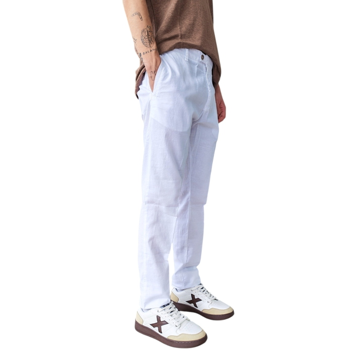 Pantalone uomo HYPS sartoriale mod. Chinos slim fit misto lino/cotone