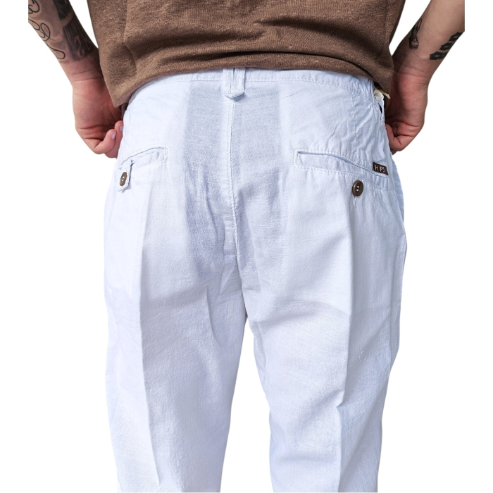 Pantalone uomo HYPS sartoriale mod. Chinos slim fit misto lino/cotone