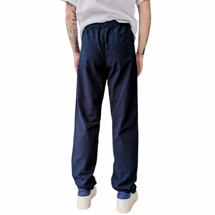 Pantalone uomo IMPERIAL 100% cotone effetto lino regular-fit con coulisse